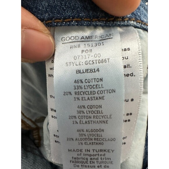 Good American Good Curves Straight Leg Jeans Blue814 Medium Wash Size 30 Stretch - Picture 9 of 9